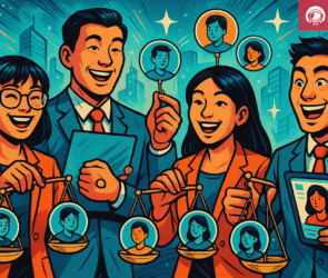 an illustration of a group of talent acquisition team
