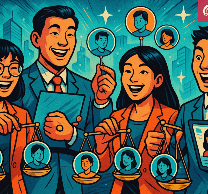 an illustration of a group of talent acquisition team
