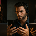 Three diverse talents completing an online skill test, psychometric assessment, and video interview using ASTRNT.