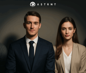Two well-dressed candidates are highlighted biased identity markers, while two others are obscured, illustrating unconscious bias in hiring